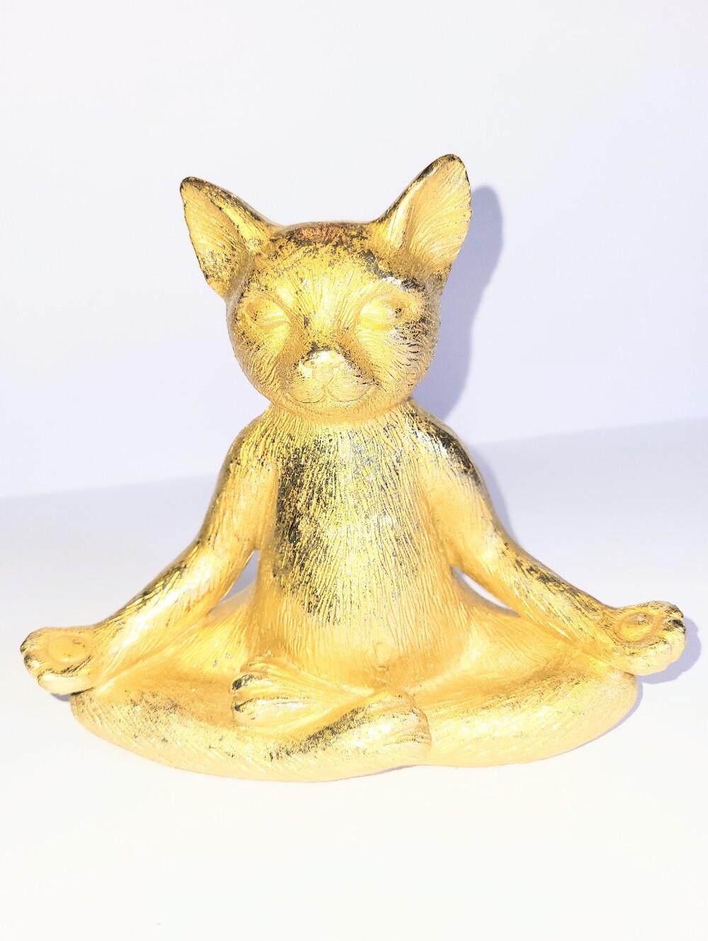 Sagebrook Home Gold Metallic Meditation Yoga Pose Cat Statue Zen Home Decor - Picture 3 of 15